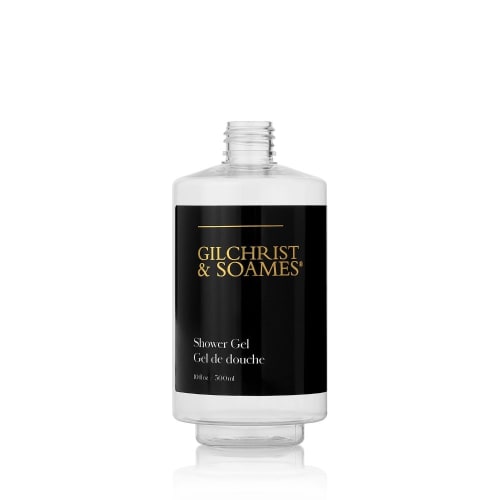 Gilchrist and Soames Shower Gel Refillable Tamper Proof Bottle, Black Label, Empty, 10oz/300ml
